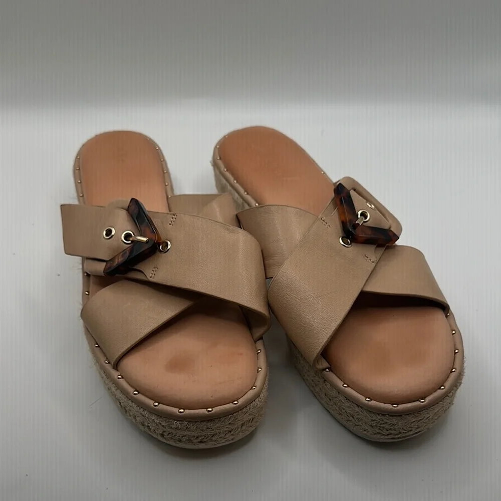 Gianni Bini Sz 8 Tan Espadrille Platform Sandals